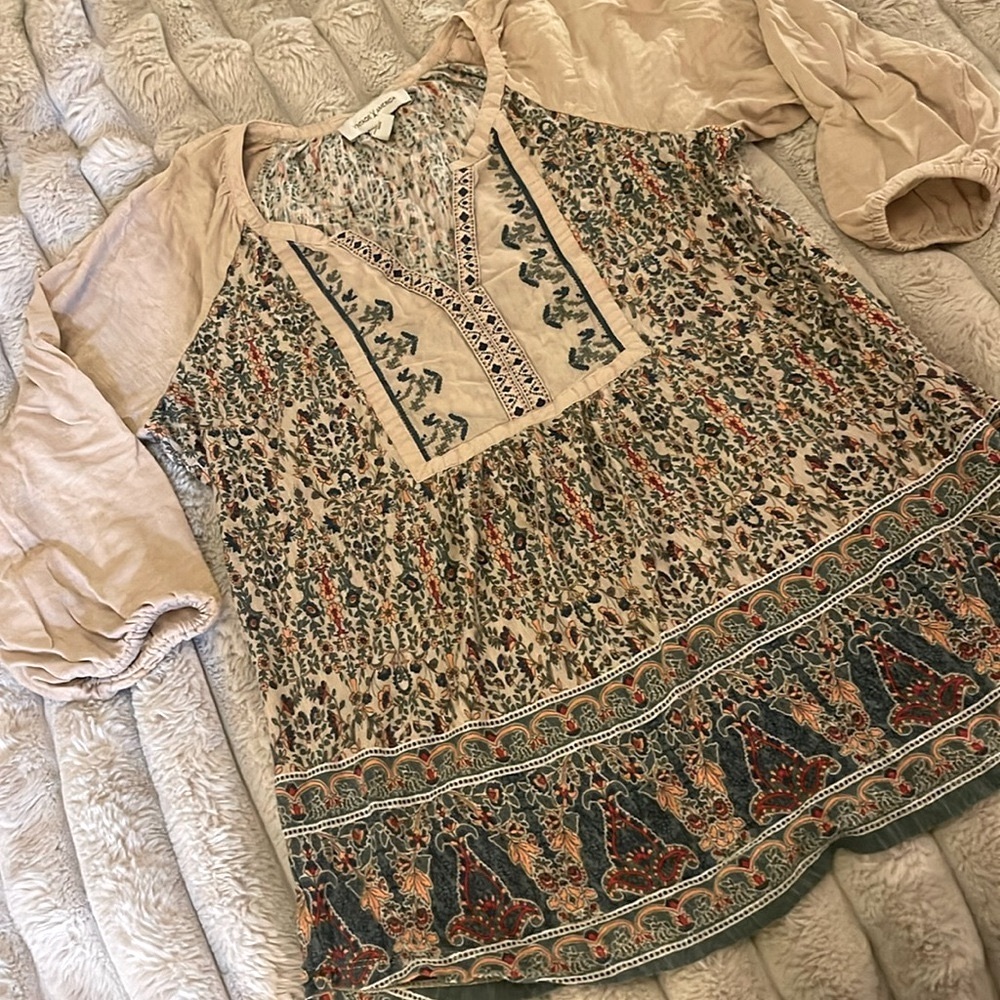 Vintage America Embroidered Boho Peasant Blouse – Size Small